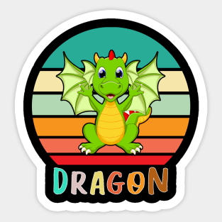 Vintage Retro Dragon Sticker